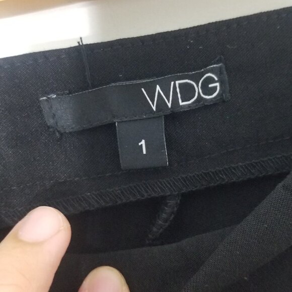 WDG Stretch Blend Black Straight Leg Pants Slacks Trousers Zipper Side Size 1 - Picture 3 of 10